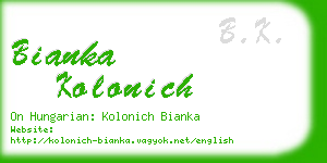 bianka kolonich business card